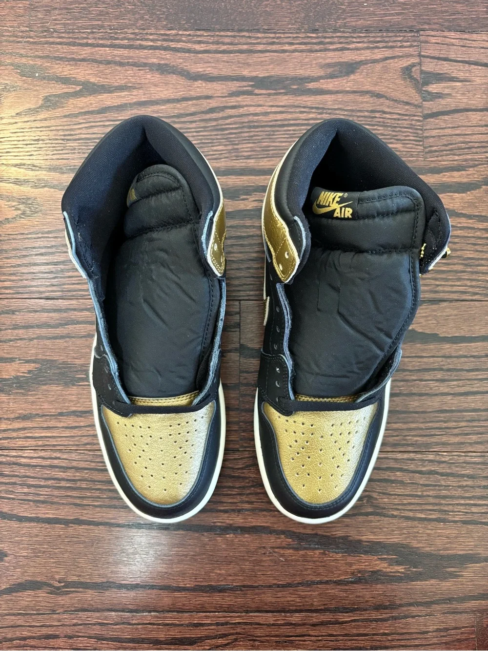 Air Jordan 1 Retro High OG Black Gold Men’s Sneakers Size 9 DZ5485-071 Shoes
